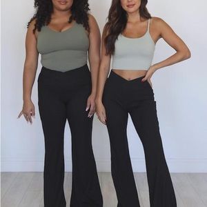 Pink Lily Flare Leggings